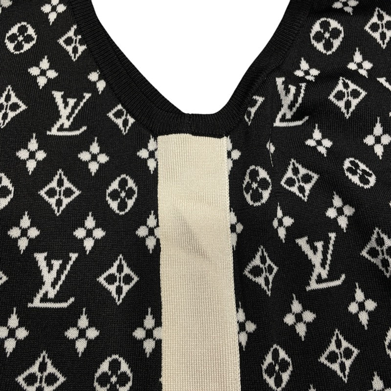 ルイ・ヴィトン LOUIS VUITTON モノグラム総柄ノースリーブワンピース FNKD05 ブラック シルク レディース ワンピース