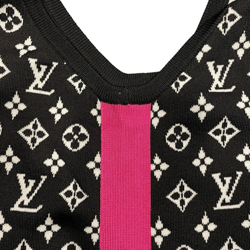 ルイ・ヴィトン LOUIS VUITTON モノグラム総柄ノースリーブワンピース FNKD05 ブラック シルク レディース ワンピース