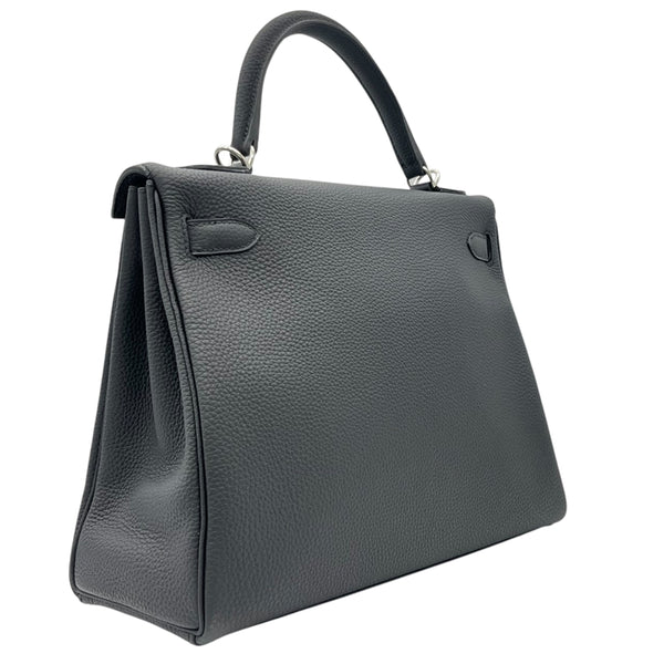 エルメス HERMES ケリー32 C刻印 ブラック シルバー金具 トゴ レディース ハンドバッグ