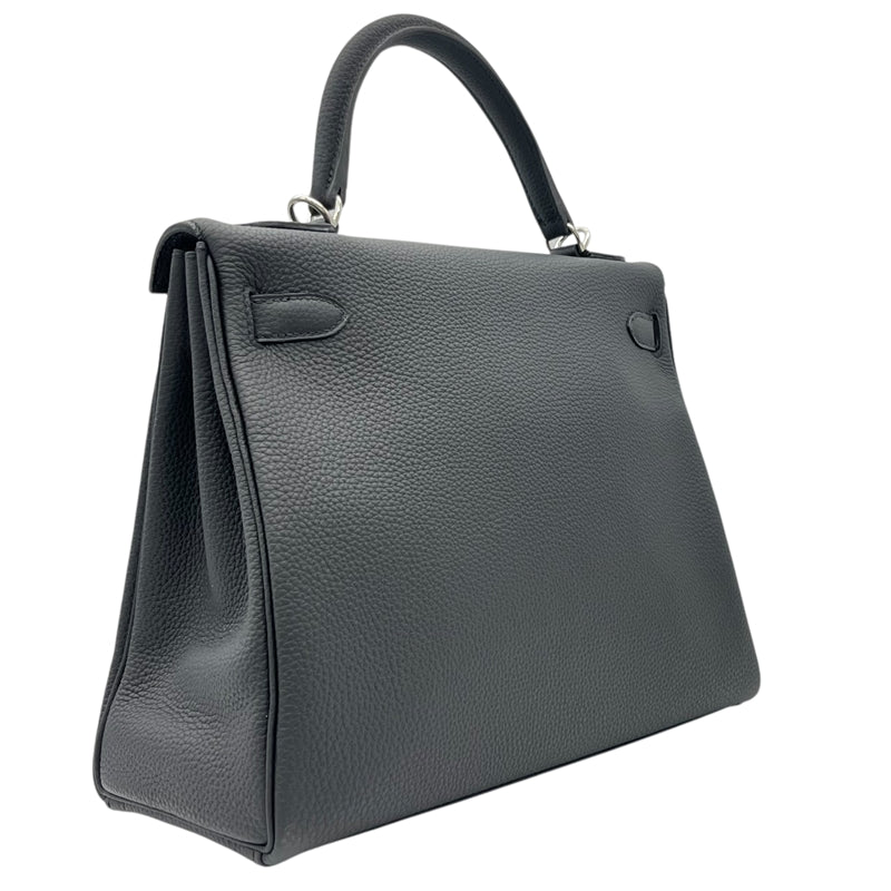 エルメス HERMES ケリー32 C刻印 ブラック シルバー金具 トゴ レディース ハンドバッグ