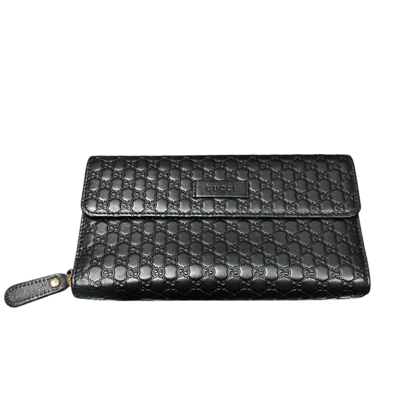 グッチ GUCCI ロングウォレット 449364 ブラック レザー メンズ 長財布