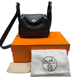 エルメス HERMES リンディミニ B刻 ブラック ゴールド金具 トリヨン レディース ショルダーバッグ