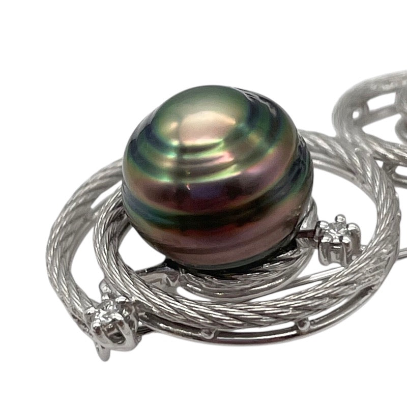 タサキ TASAKI パール ダイヤブローチ K18WG/パール/ダイヤモンド ジュエリー
