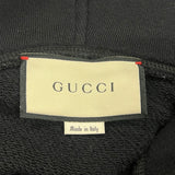 グッチ GUCCI ロゴプリントスウェットパーカー 475374 ブラック コットン メンズ パーカー