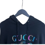 グッチ GUCCI ロゴプリントスウェットパーカー 475374 ブラック コットン メンズ パーカー