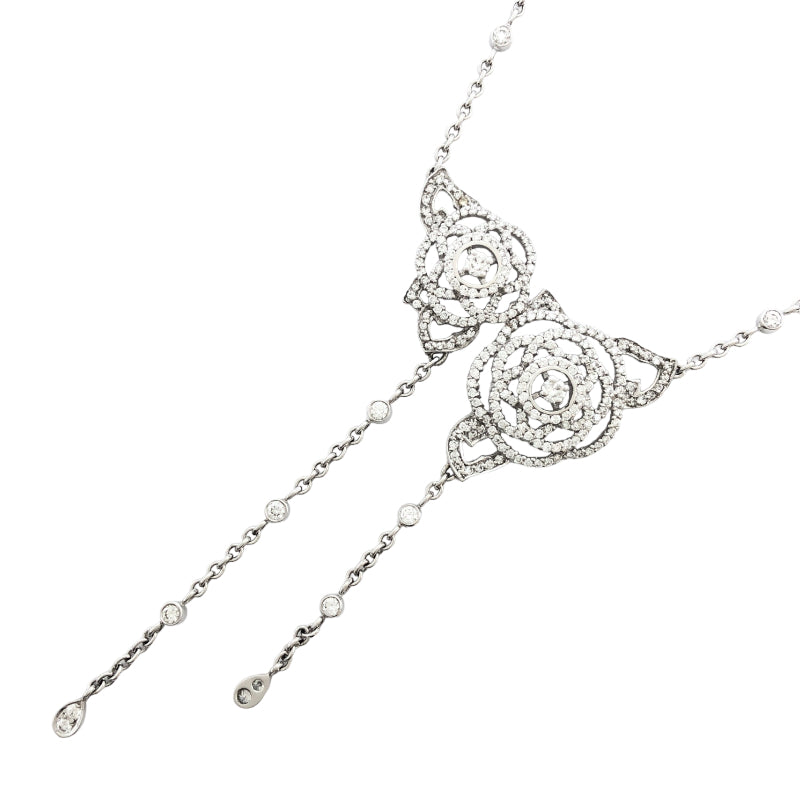 シャネル CHANEL カメリア ダイヤモンドネックレス シルバー K18WG ダイヤモンド ジュエリー