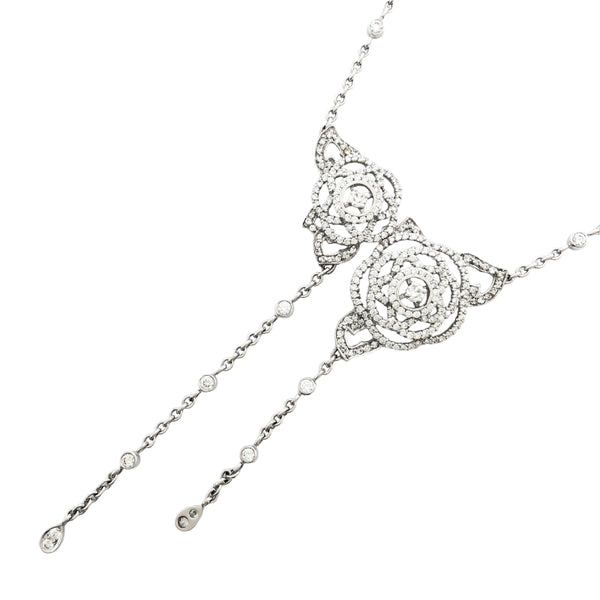 シャネル CHANEL カメリア ダイヤモンドネックレス シルバー K18WG ダイヤモンド ジュエリー