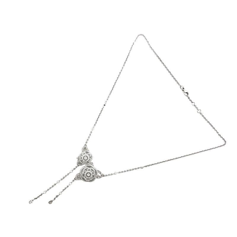 シャネル CHANEL カメリア ダイヤモンドネックレス シルバー K18WG ダイヤモンド ジュエリー