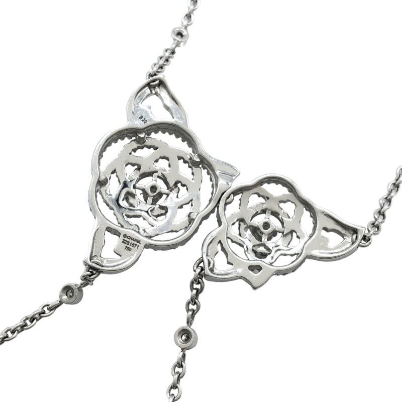 シャネル CHANEL カメリア ダイヤモンドネックレス シルバー K18WG ダイヤモンド ジュエリー