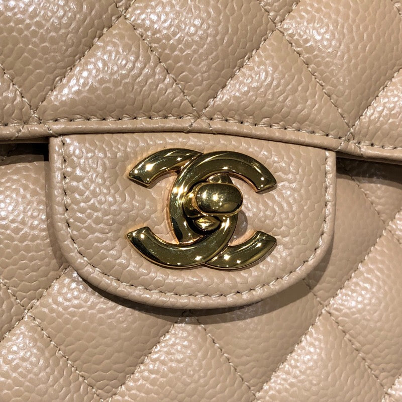 シャネル CHANEL マトラッセ25 A01112 ベージュ GD金具 キャビアスキン