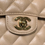 シャネル CHANEL マトラッセ25 A01112 ベージュ GD金具 キャビアスキン レディース ショルダーバッグ