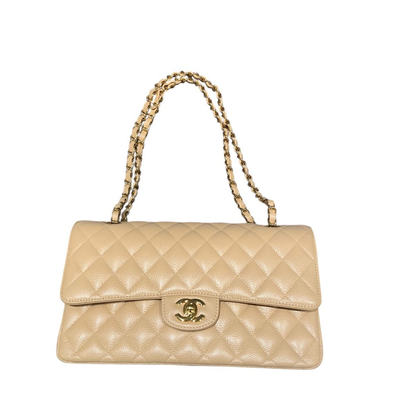 シャネル CHANEL マトラッセ25 A01112 ベージュ GD金具 キャビアスキン レディース ショルダーバッグ