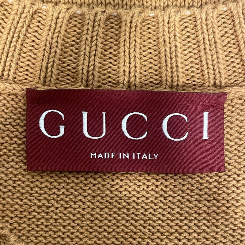 グッチ GUCCI 長袖ロゴニットセーター 784488 ブラウン コットン メンズ セーター