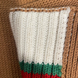 グッチ GUCCI 長袖ロゴニットセーター 784488 ブラウン コットン メンズ セーター