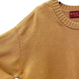 グッチ GUCCI 長袖ロゴニットセーター 784488 ブラウン コットン メンズ セーター