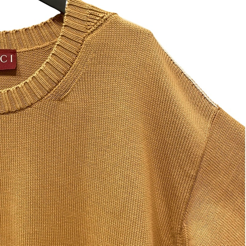 グッチ GUCCI 長袖ロゴニットセーター 784488 ブラウン コットン メンズ セーター