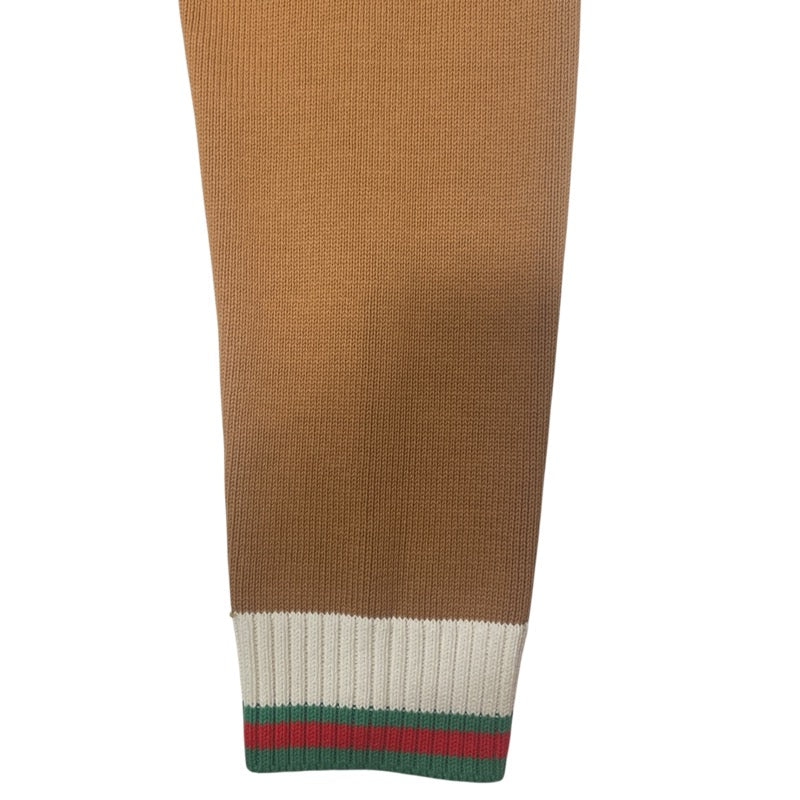 グッチ GUCCI 長袖ロゴニットセーター 784488 ブラウン コットン メンズ セーター
