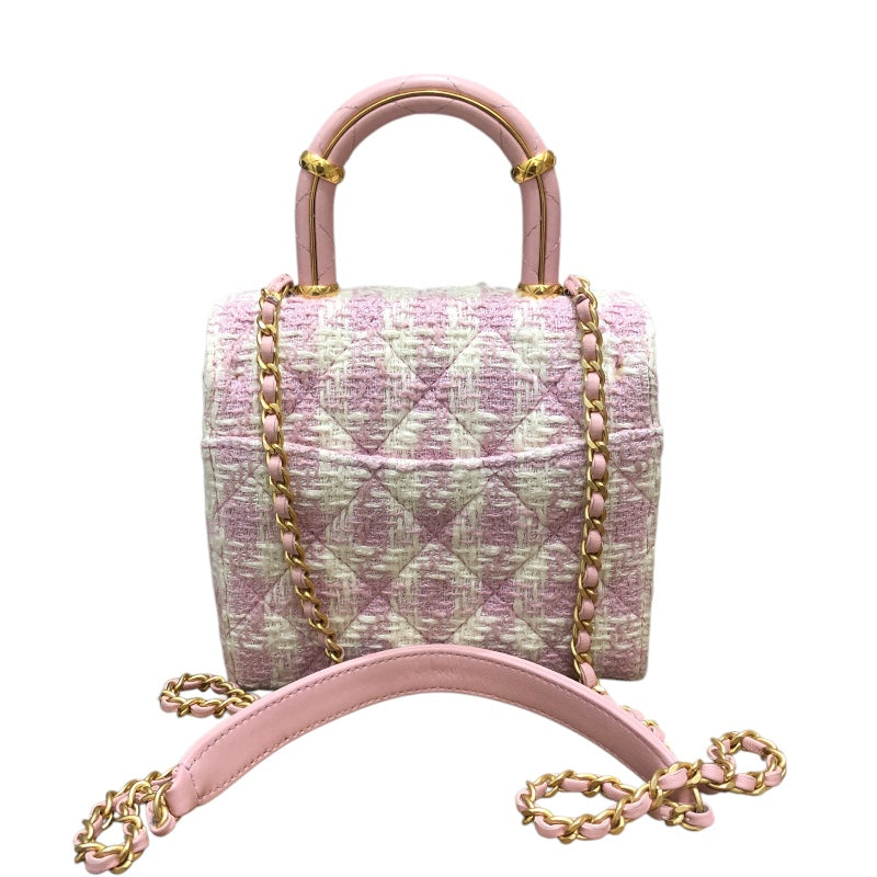 シャネル CHANEL ツイード ミニトップハンドルバッグ AS4035 ピンク
