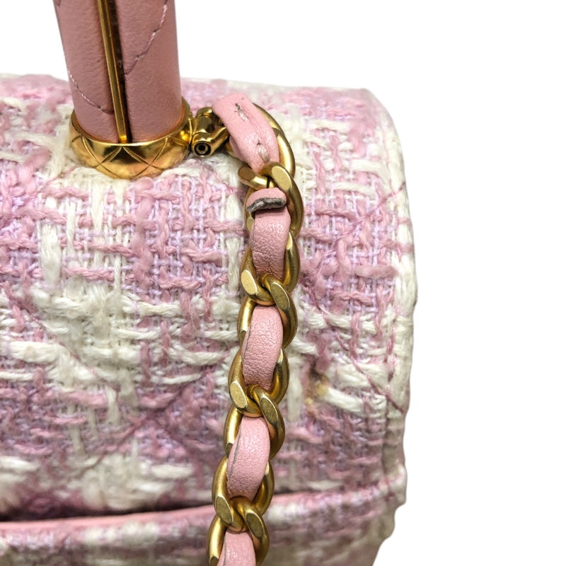 シャネル CHANEL ツイード ミニトップハンドルバッグ AS4035 ピンク