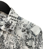 エトロ ETRO アニマル総柄長袖シャツ グレー リヨセル メンズ 長袖シャツ