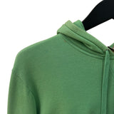 エルメス HERMES レザーパッチ スウェットパーカー グリーン コットン メンズ パーカー