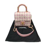 シャネル CHANEL ツイード ミニトップハンドルバッグ AS4035 ピンク×ゴールド金具 ツイード レディース ショルダーバッグ