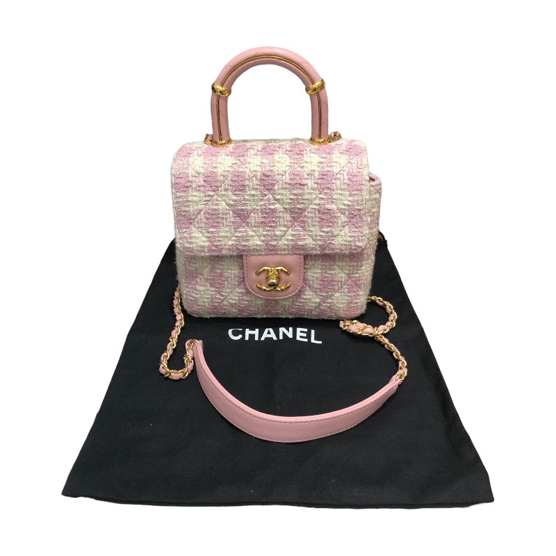 【大人かわいいピンクツイード】シャネル ショルダーバッグ CHANEL 激レア ピンク ツイード チェーンショルダーバッグ