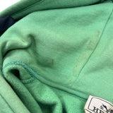 エルメス HERMES レザーパッチ スウェットパーカー グリーン コットン メンズ パーカー