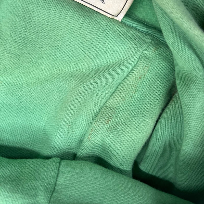 エルメス HERMES レザーパッチ スウェットパーカー グリーン コットン メンズ パーカー
