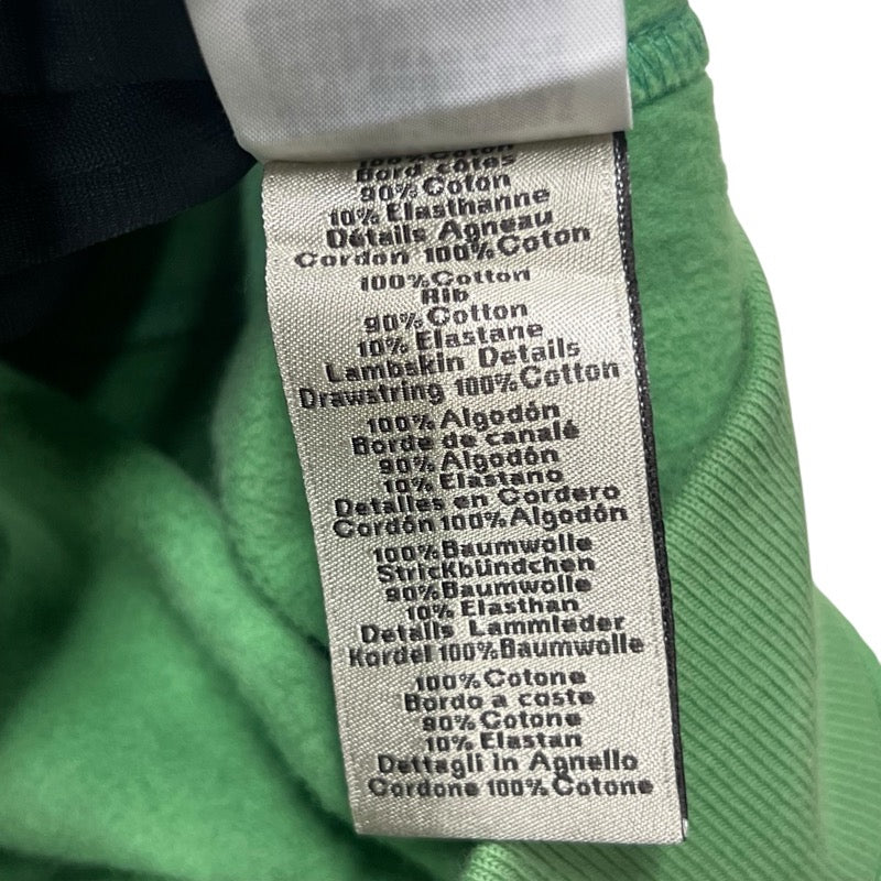 エルメス HERMES レザーパッチ スウェットパーカー グリーン コットン メンズ パーカー