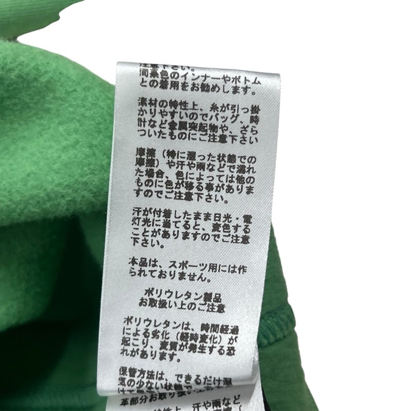 エルメス HERMES レザーパッチ スウェットパーカー グリーン コットン メンズ パーカー