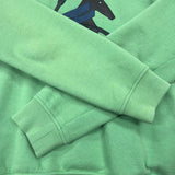 エルメス HERMES レザーパッチ スウェットパーカー グリーン コットン メンズ パーカー