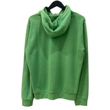 エルメス HERMES レザーパッチ スウェットパーカー グリーン コットン メンズ パーカー