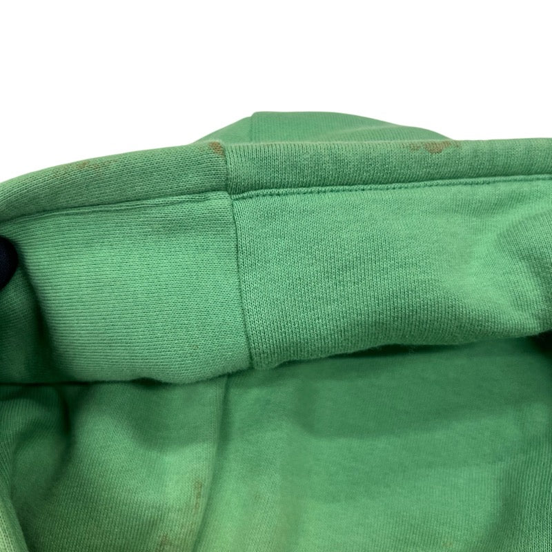 エルメス HERMES レザーパッチ スウェットパーカー グリーン コットン メンズ パーカー