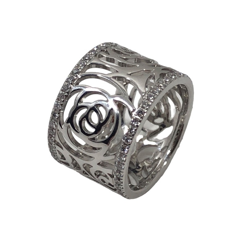 シャネル CHANEL カメリアダイヤリング 750WG ミディアム 750WG/ダイヤモンド ジュエリー