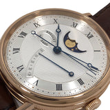 ブレゲ Breguet クラシック ムーンフェイズ 7787/BR/12/9V6 シルバー文字盤 K18PG/レザーストラップ メンズ 腕時計