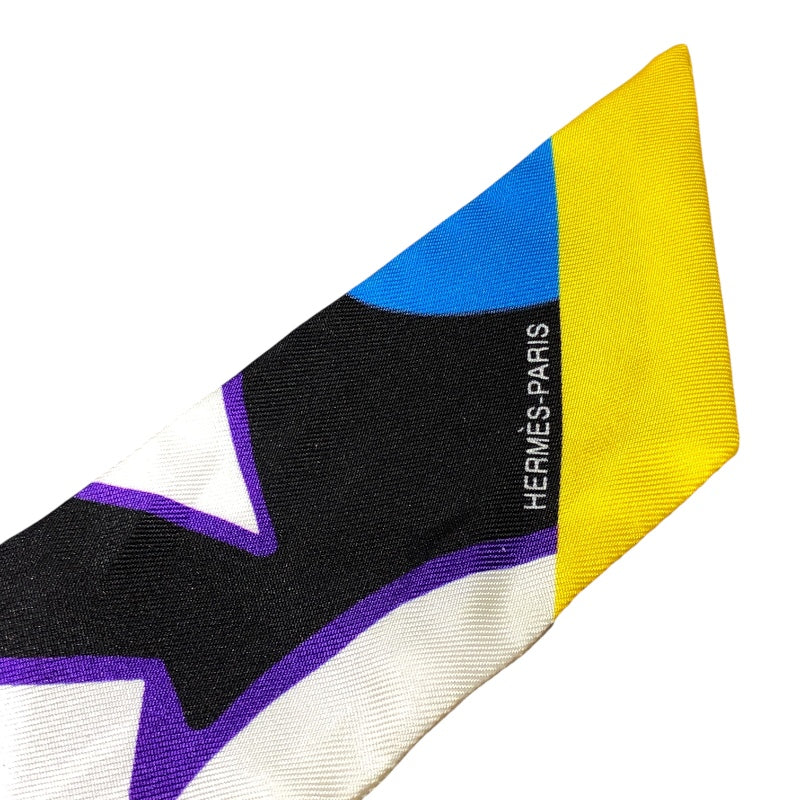 差し色✨エルメス　ツイリー　マルチカラー　美品 エルメス HERMES ツイリー マルチカラー シルク レディース スカーフ