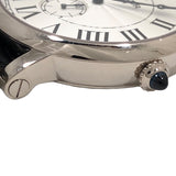 カルティエ Cartier コレクションプリヴェ ロトンド ラージデイト W1550751 シルバー K18WG/レザーストラップ 手巻き メンズ 腕時計