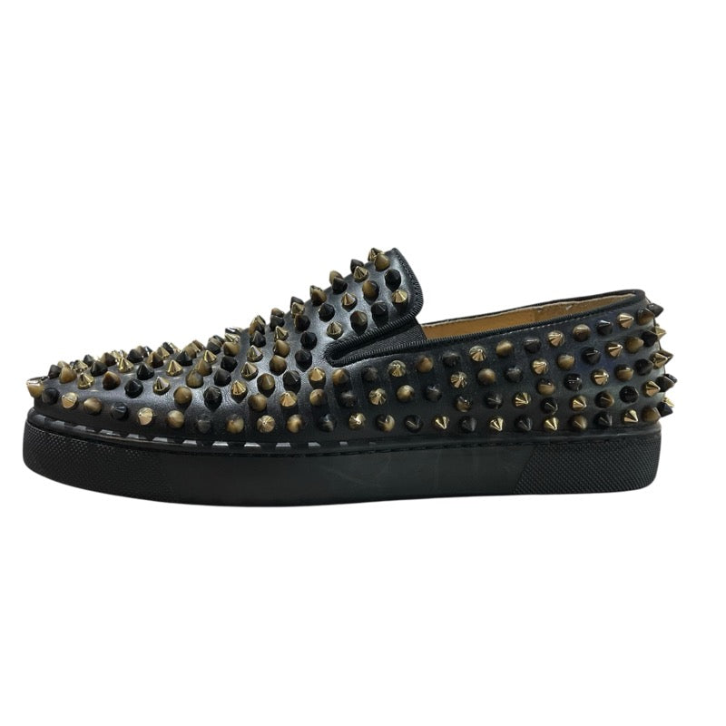 クリスチャン・ルブタン Christian louboutin ローラーボート スタッズ スリッポン ブラック レディース スリッポン