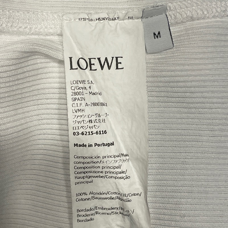 ロエベ LOEWE アナグラム刺繍ロングスリーブTシャツ H526Y22XAY ホワイト コットン メンズ 長袖Ｔシャツ