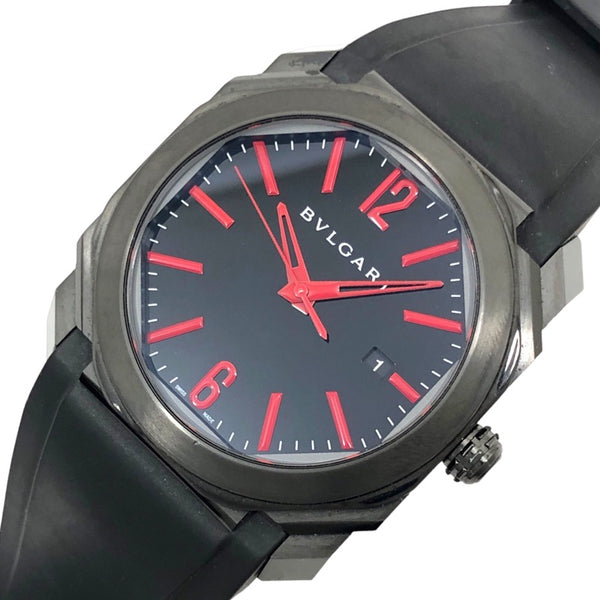 ブルガリ BVLGARI オクト ウルトラネロ BGO41S(BGO41C9BSVD) SS(DLC加工)/ラバーストラップ 自動巻き メンズ 腕時計