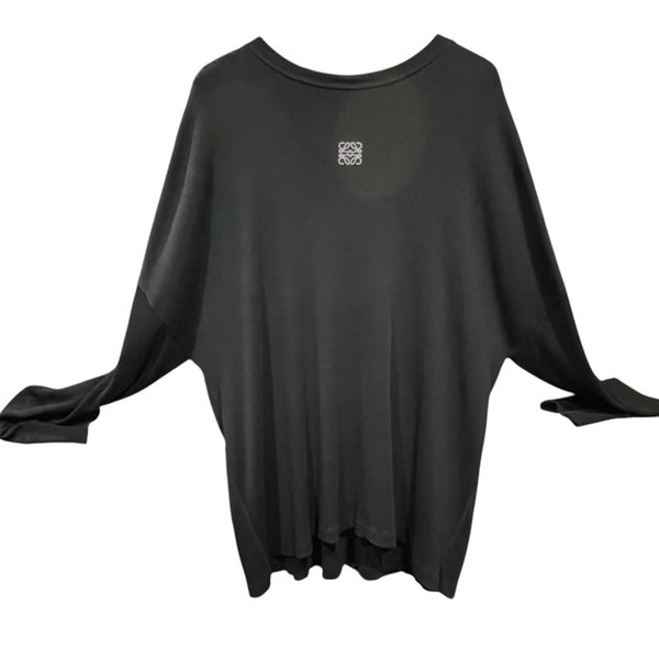 ロエベ LOEWE アナグラム刺繍ロングスリーブTシャツ H526Y22XAY ブラック コットン メンズ 長袖Ｔシャツ