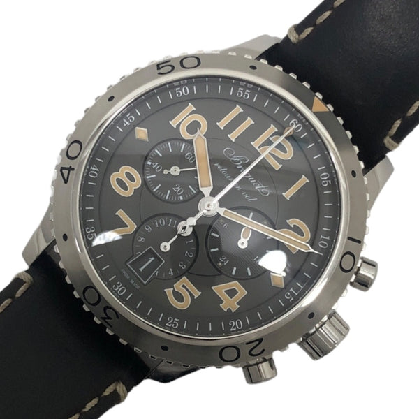 ブレゲ Breguet タイプXXI 3817ST/X2/3ZU グレー文字盤 SS/レザーストラップ メンズ 腕時計