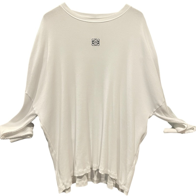 ロエベ LOEWE アナグラム刺繍ロングスリーブTシャツ H526Y22XAY ホワイト コットン メンズ 長袖Ｔシャツ