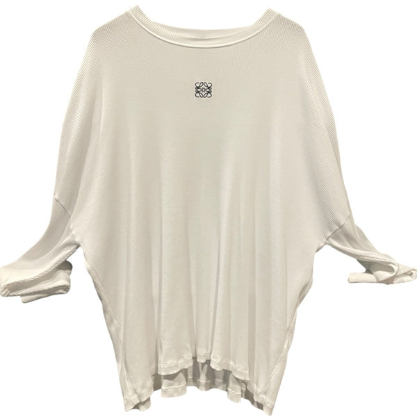 ロエベ LOEWE アナグラム刺繍ロングスリーブTシャツ H526Y22XAY ホワイト コットン メンズ 長袖Ｔシャツ