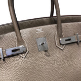 エルメス HERMES バーキン35 Y刻印 エトゥープ/SV金具 トリヨンクレマンス ユニセックス ハンドバッグ
