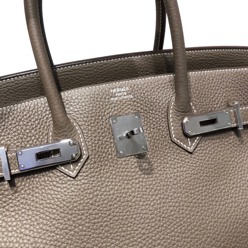 エルメス HERMES バーキン35 Y刻印 エトゥープ/SV金具 トリヨンクレマンス ユニセックス ハンドバッグ