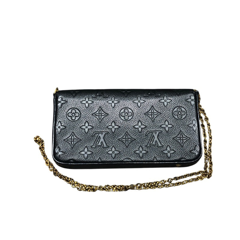 ルイ・ヴィトン LOUIS VUITTON ポシェット・フェリシー M64064 ブラック ゴールド金具 モノグラム・アンプラント レザー レディース ショルダーバッグ
