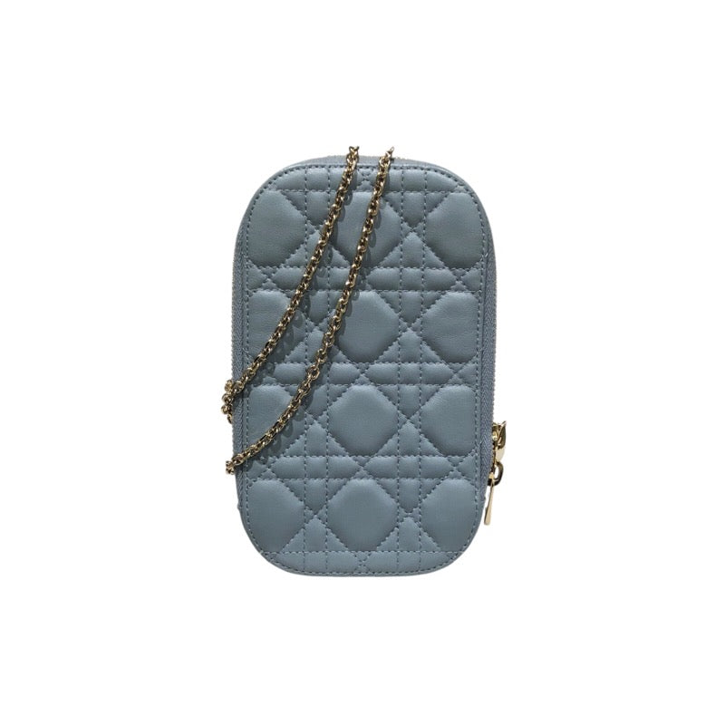 クリスチャン・ディオール Christian Dior レディディオール　フォンショルダー ブルーグレー ラム レディース ショルダーバッグ