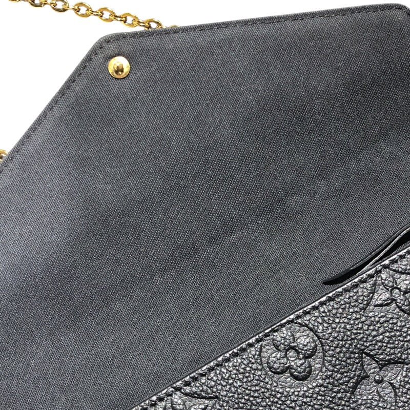 ルイ・ヴィトン LOUIS VUITTON ポシェット・フェリシー M64064 ブラック ゴールド金具 モノグラム・アンプラント レザー レディース ショルダーバッグ